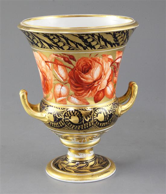 A Derby Campana shaped vase, c.1810, height 22.5cm